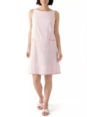 Crown & Ivy Light Pink Sleeveless Scallop Shift Dress
